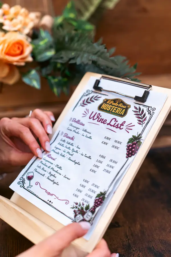 La carta dei vini – Hosteria il Punto Rosa, Verona